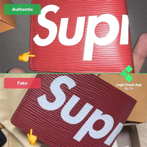 supreme x lv card holder fake|real supreme markings.